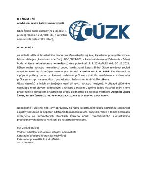 Oznámení revize katastru v obci