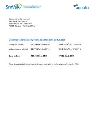 Vodné a stočné v obci