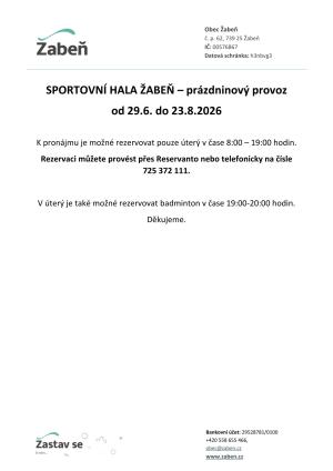 Prázdninový provoz